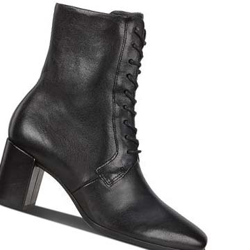 Women's Ecco Shape 60 Squared Lace-up Boots Black | SG 33YXF